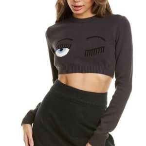 Chiara Ferragni flirting cropped sweater NWT